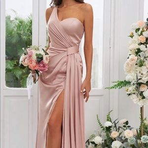 Hebeo’s Rose Pink Formal Gown for Bridesmaid or Attending Wedding Guest